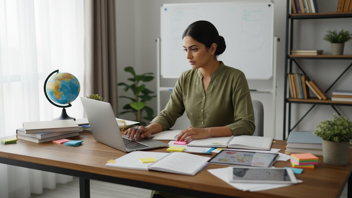 homeschooling in India curriculum planning by an educator with digital resources