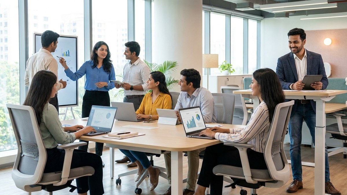 Young Indian professionals at work after educators prepare students AI job market India needs