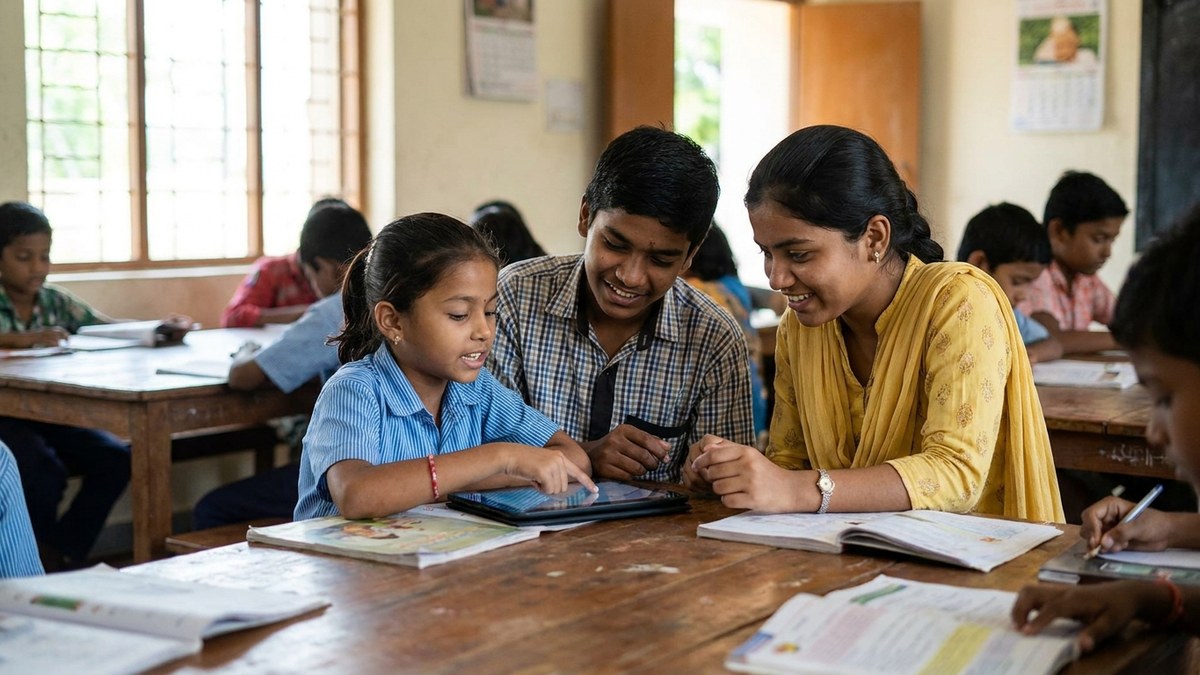 AI in education examples demonstrating personalized learning paths for Indian students with different learning speeds