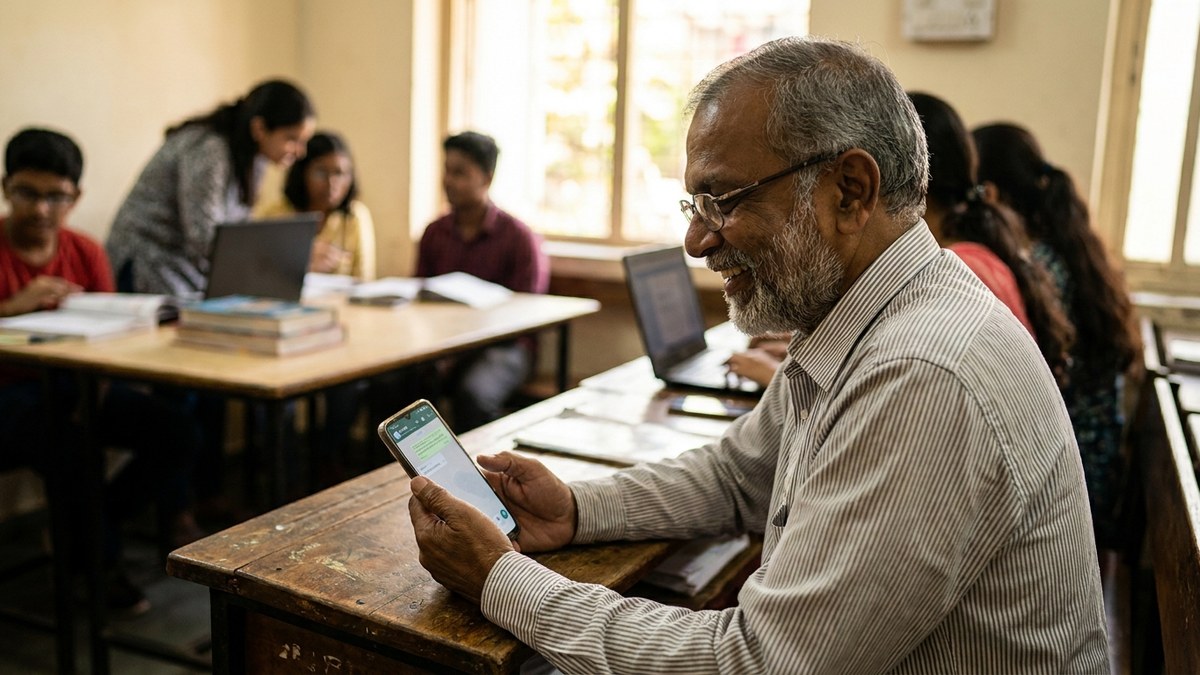 Parent searching for local seo for tutors options on a mobile phone with student