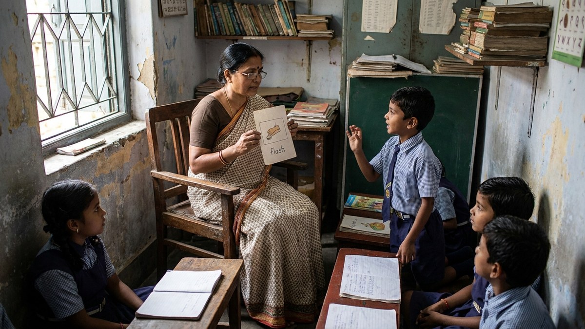 study methods using active recall with flashcards in Indian classroom
